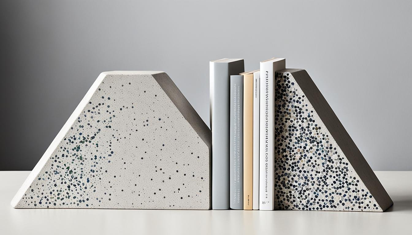 Concrete Terrazzo Minimalist Bookends